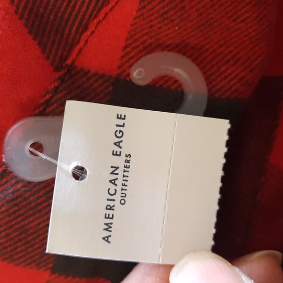 American Eagle Outfitters Red Plaid Faux Fur Lining Ear Flap Trapper Cap Hat OS - Picture 10 of 13